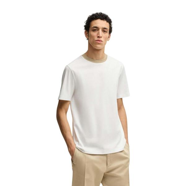 Boss Mens Crew Neck Regular T-Shirt - White - 