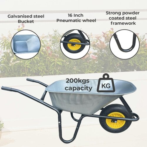 Neo 120L Large Heavy Duty Solid Wheelbarrow