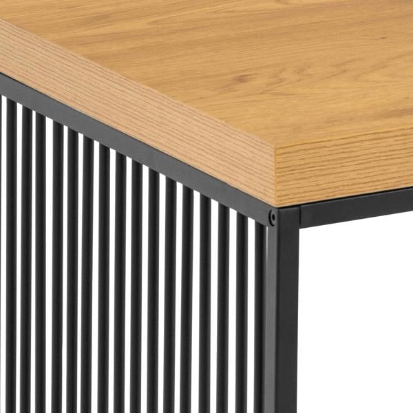 Wyld Haus Porto Wild Oak Effect Coffee Table Black Steel Wire Base