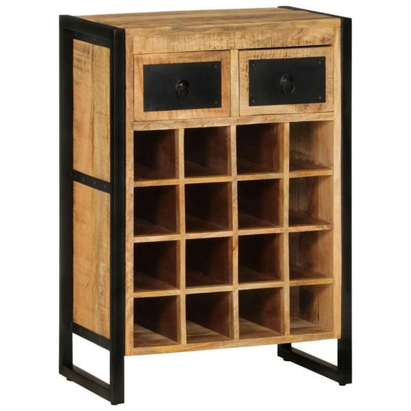 Berkfield Wine Rack for 16 Bottles Solid Wood Mango
