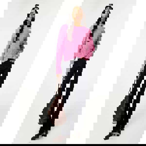 Pink Vanilla Waffle Knit Crop Jumper