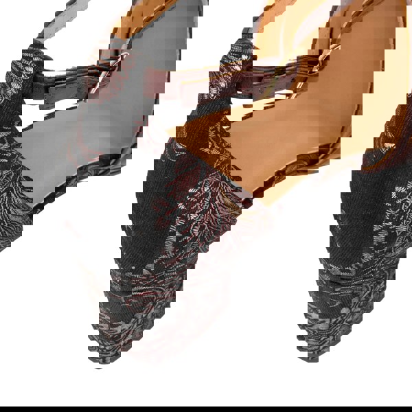 Embassy London Dannii - Burgundy & Floral - Women's leather closed-toe block heel