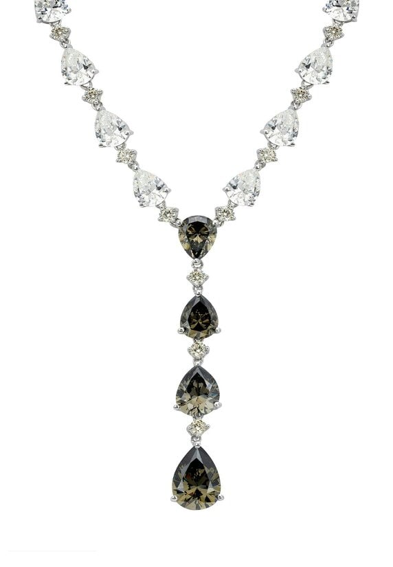Latelita Elizabeth Statement Necklace Smokey Quartz Silver