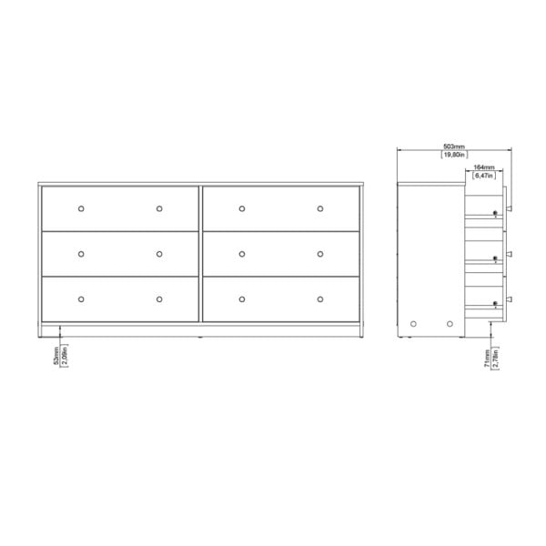 Wyld Haus Kaohsiung White Chest 6 Drawers