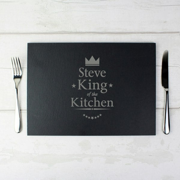 Personalised Memento Company Personalised King of the Kitchen Slate Placemat
