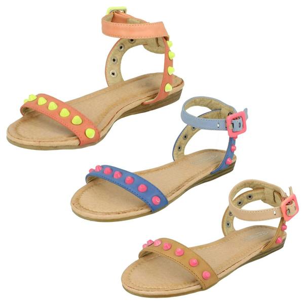 Spot On Girls Spot On Flat Ankle Strap Sandal H0116