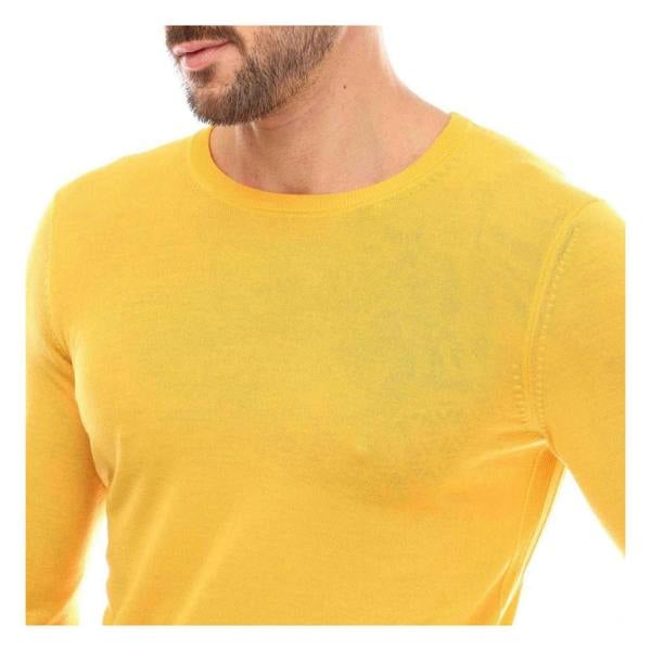 Boss Mens Virgin Wool Slim Jumper - Yellow - 