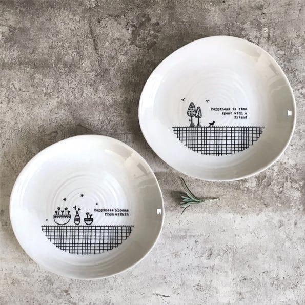 “Happiness Blooms From Within” Porcelain Dish - 14.5cm