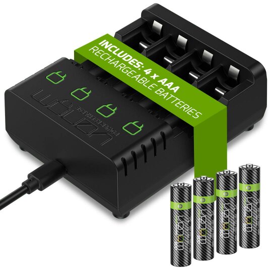 Venom Rechargeable Battery Charging Dock plus 4 x AAA 800mAh Batteries