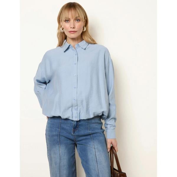 Blue Vanilla Relaxed Button-Up Shirt