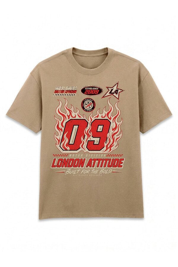 London Attitude Racing Oversized Heavyweight Graphic T-Shirt