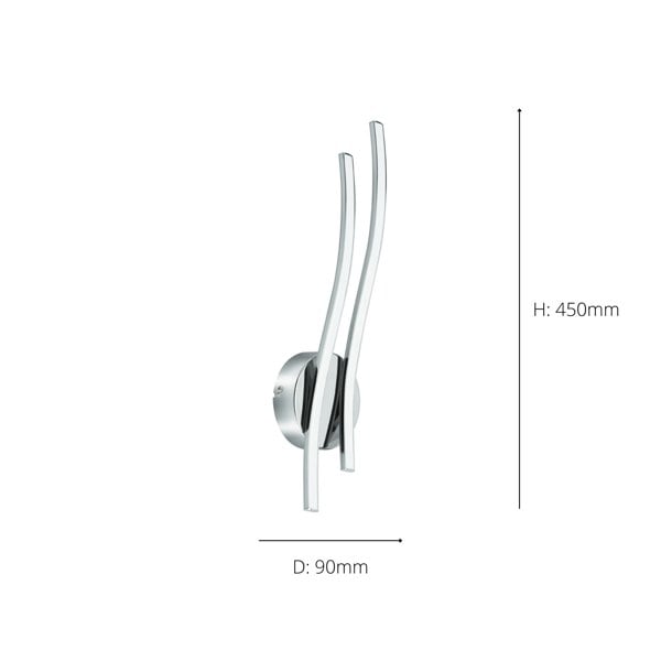 EGLO Valmora 1-Light Curved White/Chrome LED Wall Light