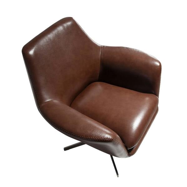 Angel Cerdá Cognac Brown Leather Swivel Armchair 5093