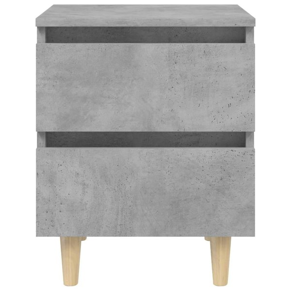 Berkfield Bed Cabinet with Solid Pinewood Legs Concrete Grey 40x35x50 cm
