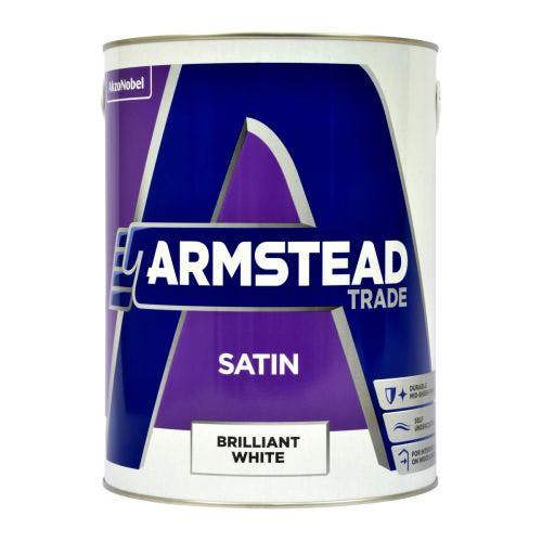 Armstead Trade Satin Finish Paint Brilliant White 5L Pack of 2