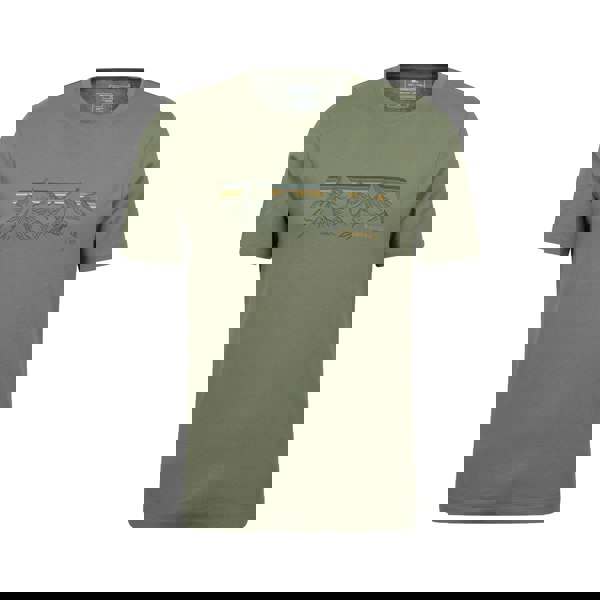 Mountain Warehouse Mens Mountain Stripes T-Shirt - Khaki Green