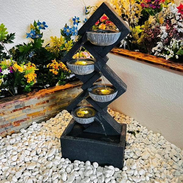 Tranquillity Water Features Diamond Pouring Bowls Contemporary Water Feature