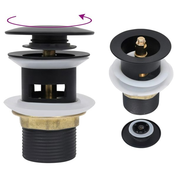 Berkfield Push Drain with Overflow Function Black 6.4x6.4x9.1 cm