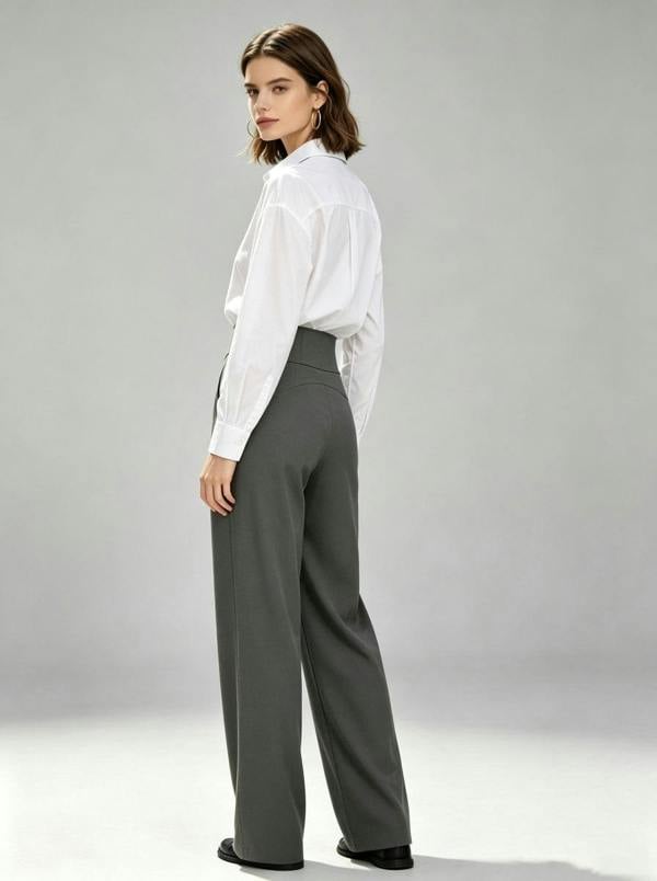 Anniou Women's Straight Wide-leg Pants