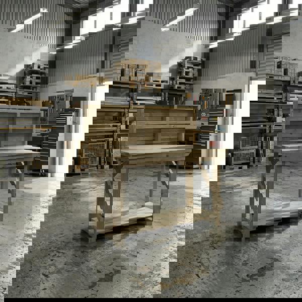 Arbor Garden Solutions Indoor/outdoor workbench, pressure treated bench with back panel