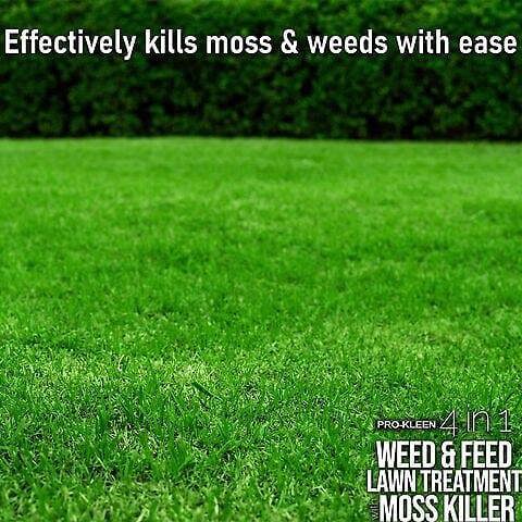 ProKleen Pro-Kleen 4 in 1 Weed and Feed Lawn Treatment with Moss Killer 20kg Greens Grass Kills Weeds & Moss & Fertilises Grass
