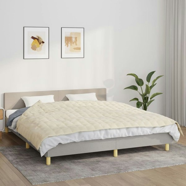 Berkfield Weighted Blanket Light Cream 155x220 cm 11 kg Fabric