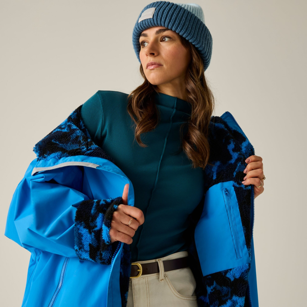 Regatta Unisex Adult Camo Waterproof Changing Robe - Sonic Blue