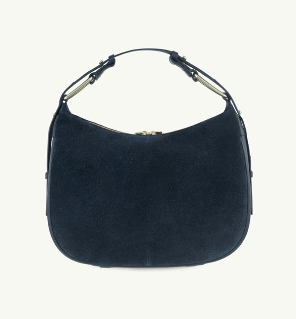 Apatchy London The Charlie Navy Suede Bag