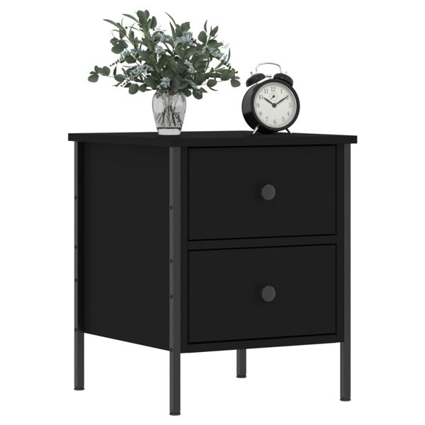 Berkfield Bedside Cabinet Black 40x42x50 cm Engineered Wood