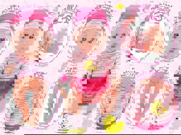 deAO Toys Baby Doll Bath Set with Accessories 11PCS Pretend Play Bathtub Toy Realistic Baby Doll, Bathrobe, Bathtub Role Play Set