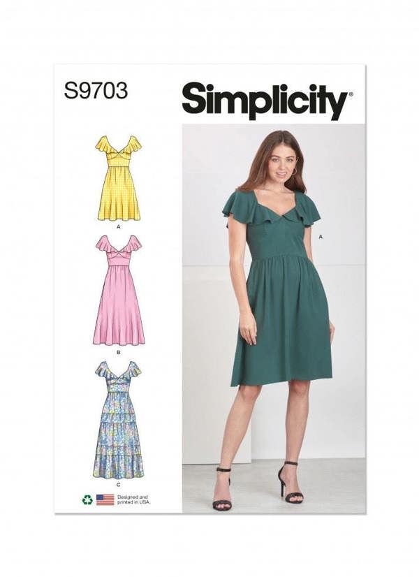 Simplicity Sewing Pattern 9703, Dresses for Women, D5 (4-6-8-10-12) - Intermediate