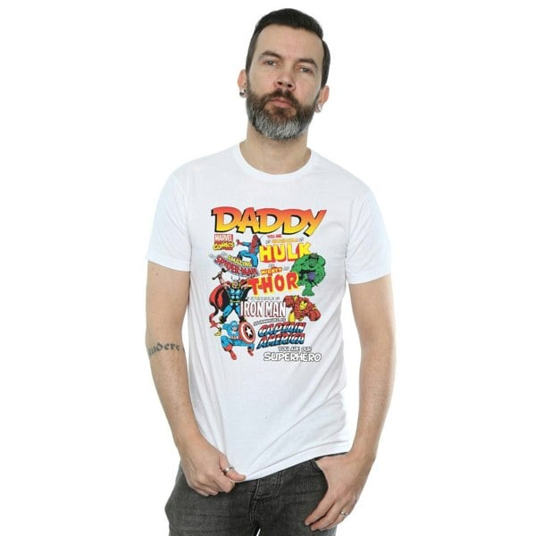 Marvel Mens Our Dad Superhero T-Shirt - White