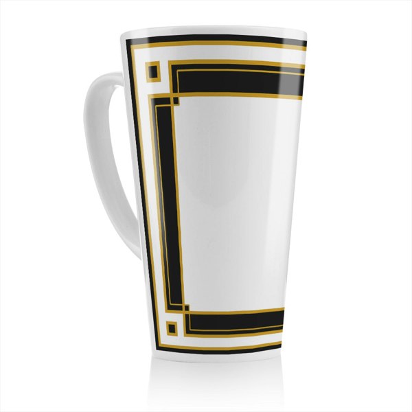 Benjamin Tate Design Art Deco Black & Gold Latte Mug