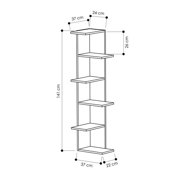 Decortie Saso Modern Corner Bookcase Display Unit Medium 141(H)cm
