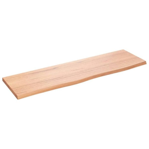 Berkfield Wall Shelf Light Brown 100x30x2 cm Treated Solid Wood Oak