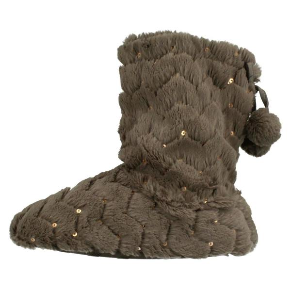 Spot On Ladies Spot On Sequined Slipper Boots