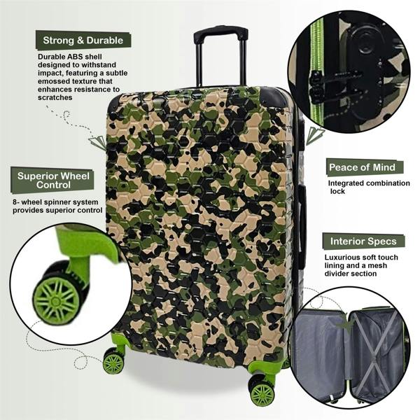 Eagle Luggage Hardshell Camo Robust ABS Suitcase Set