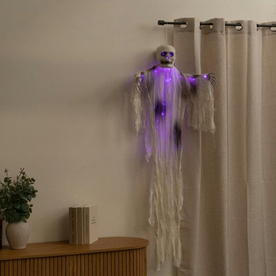 Samuel Alexander 1.47m Light Up Hanging Halloween Mummy with Purple LEDs