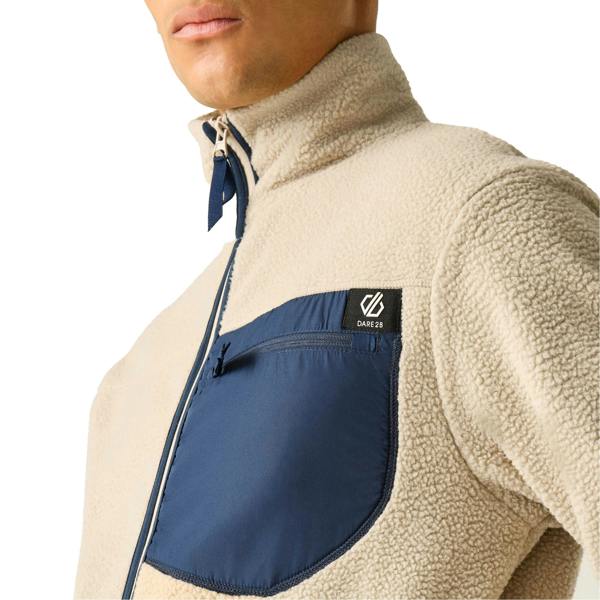 Dare 2B Mens Camber Shield Borg Fleece Jacket - White Pepper - 