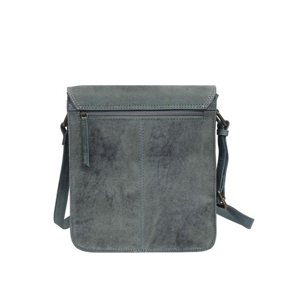 Real Hide Bags 'CAROLYN' Denim Distressed Real Leather iPad Tablet Crossbody Bag