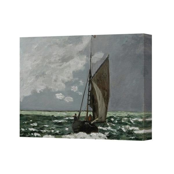 Benjamin Tate Design Sailboat in Rough Seas Canvas Art Print Wall Decor