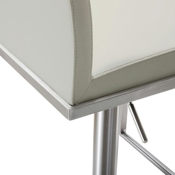 Furniture Edit Amalfi Light Grey Vegan Leather Stool