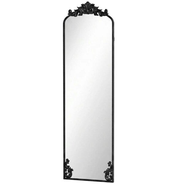 Floor Mirror, 50 x 160 cm Full Length Mirror with Baroque Metal Frame for Bedroom, Living Room, Dressing Room, Black