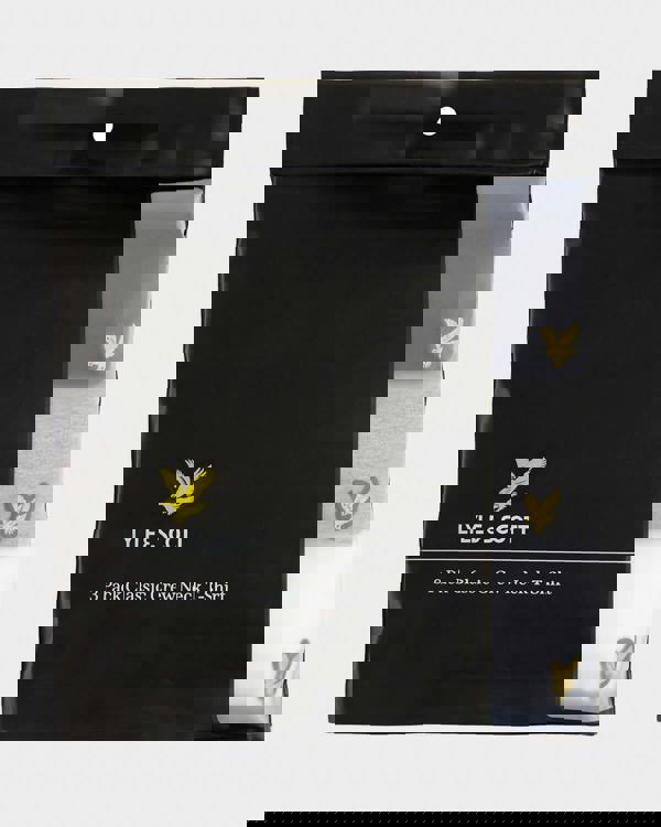 Lyle & Scott Mens Basic 3 Pack T-shirt - X044 Jet Black/Mid Grey Marl/White | CHO | Designer Mens Short Sleeve T-Shirts & Tops