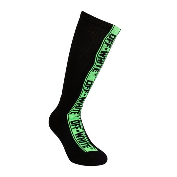 Off White Unisex Adult Industrial Belt Socks - Black/Green
