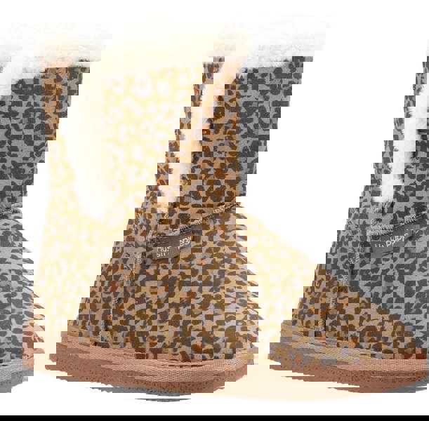 Hush Puppies Ashleigh Womens Real Suede Faux Fur Pull On Slipper Bootie