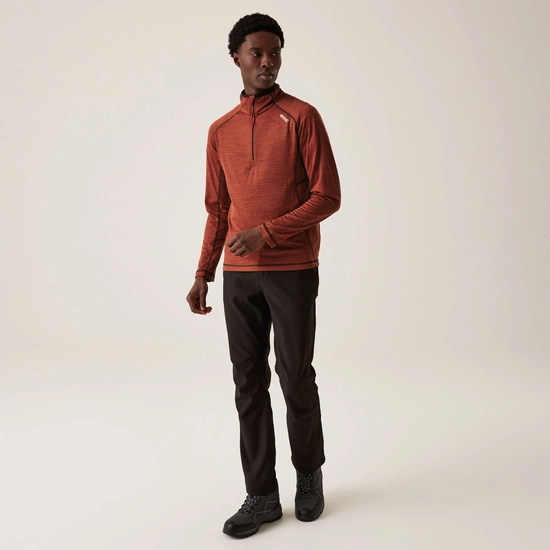 Regatta Mens Yonder II Half Zip Fleece Top - Red Ochre