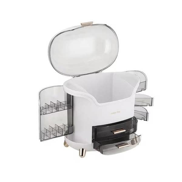 Dyzi Elegant Clear Dustproof Makeup Organizer 2 Drawers & Handle
