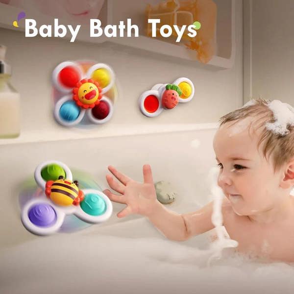 Dyzi Suction Cup Fidget Spinner Sensory Bath Toy Kids Pack of 3