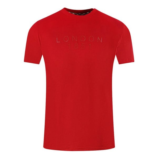 Aquascutum London 1851 Tape Logo T-Shirt - Red